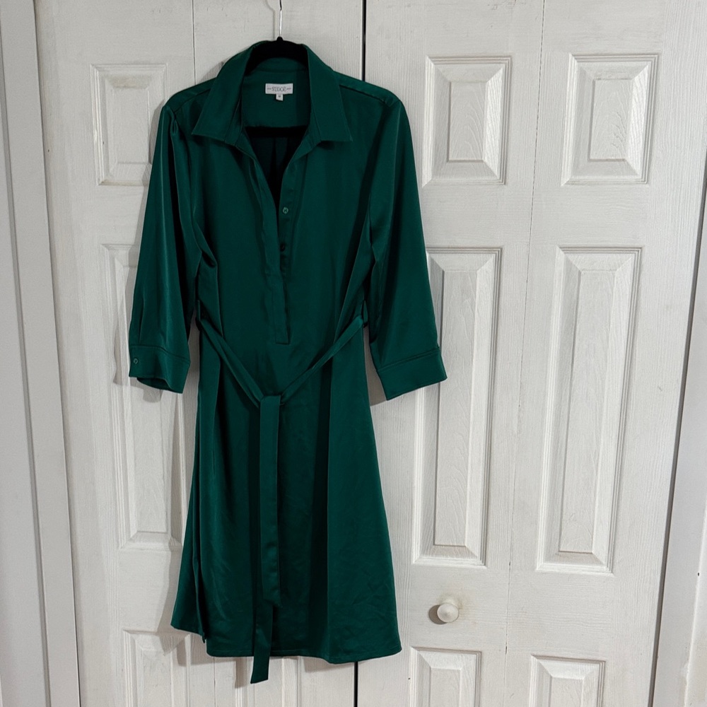 Elegant Green Long Sleeve Dress